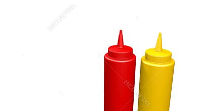 Animated ketchup and mustard bottles