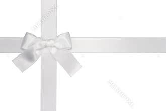 White cross ribbon with bow