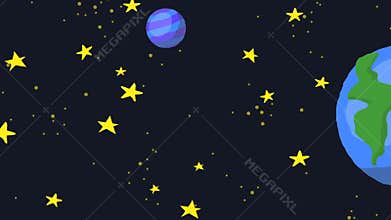 Horizontal scroll space galaxy animation