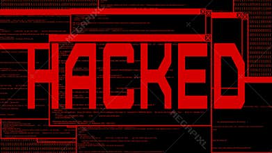 Hacked computer code animation