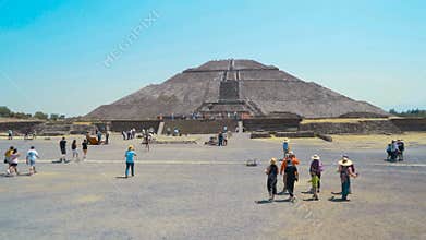Ancient Aztec pyramid of Teotihuacan. pyramid of the sun 4K