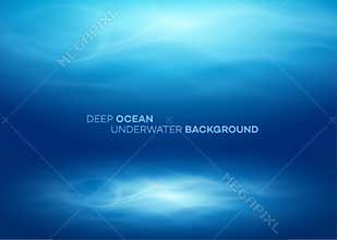 Blue deep water and sea abstract natural background. Vector illustration