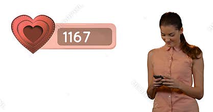 Woman smiling while texting 4k