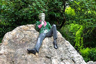 Oscar Wilde monument in Merrion Square Park, Dublin, Ireland