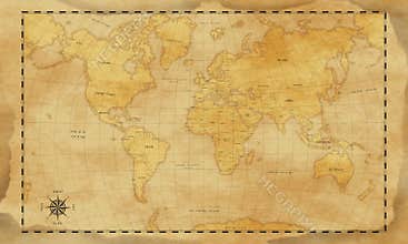 Vintage style world map background