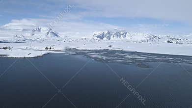 Antarctica majestic seascape coast aerial view
