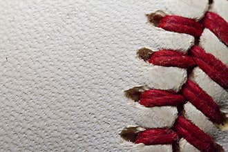 Macro Baseball stitching