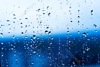 Water drops on glass
