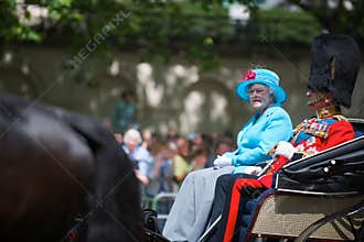The Queen and The Duke of Edinburgh on Horse Guard