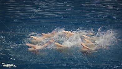 Girls synchronized swimming