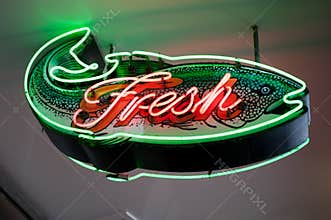 Fresh fish sign at Seattle's Pike Place Market