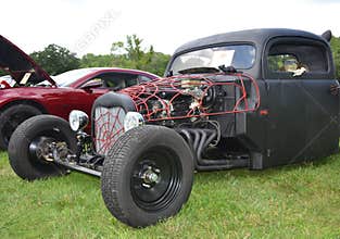 Open-air exhibition of vintage cars