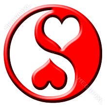 Love heart yin yang