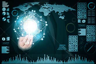 Creative abstract technology background, Innovative, Idea and futuristic thinking concept.