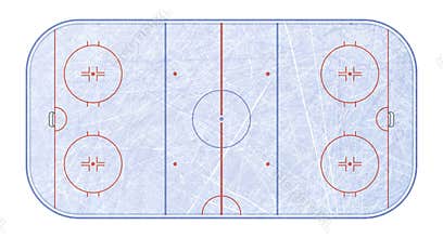 Vector of ice hockey rink. Textures blue ice. Ice rink. top view. Vector illustration background.