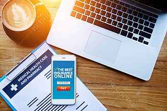 Medical health care insurance online concept : medical health