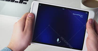 Using intelligent personal assistant on digital tablet