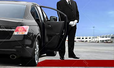 Limo driver waiting at the airport