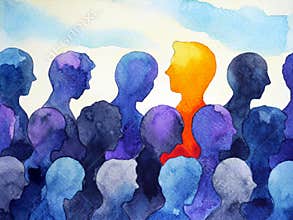 Contrast different bright human watercolor painting design