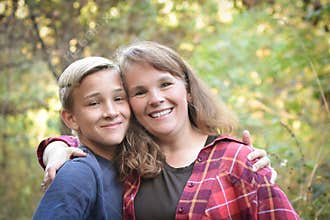 Teen Boy with Mother