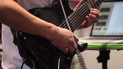 Guitarist playing electric guitar