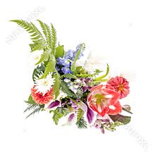 Bouquet of Mixed Flowers Isolated on White