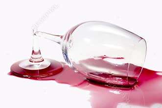 Broken glass of wine