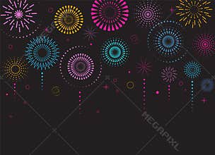 Fireworks and celebration background, winner, victory poster