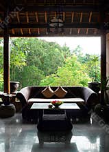 Balinese style patio sitting room