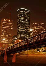 Bridge Over Night Skyline