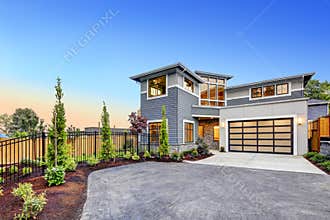 Modern craftsman style home exterior.