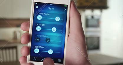 Controlling lights in the apartment using smartphone app