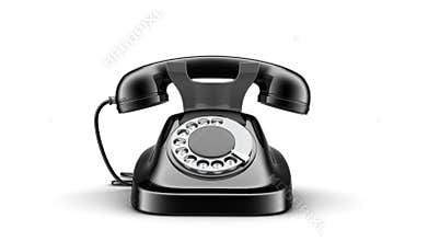 Black old telephone is ringing. seamless loop.