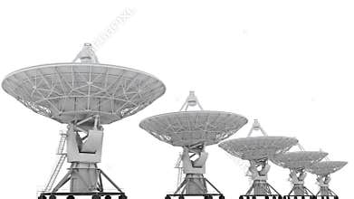 Row of satellites and alpha channel.