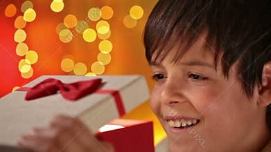 Boy getting his dream present christmas