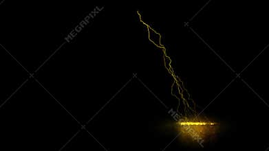 Gold Static Lightning on the Ground Loopable Graphic Element