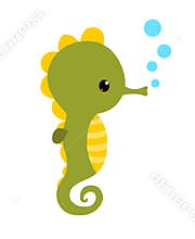 Cartoon sea horse