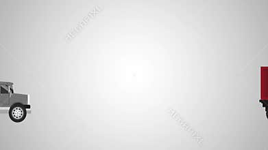 Truck with container HD animation