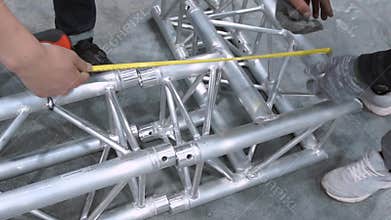 Installation of the structure for the construction of musical stage