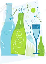 New Years – Blue Theme Isolated