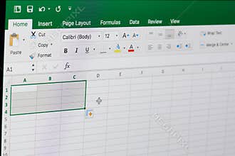 Microsoft office excel application menu