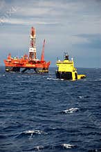 Anchor handling of Semi submergible in North Sea