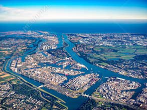 Aerial photo of the Port of Rotterdam, The Netherlands