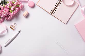 Wedding to do list with flowers. Mockup planner flat lay.