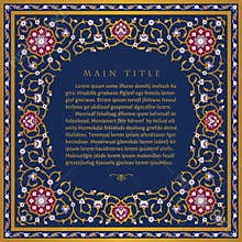 Arabic floral frame. Traditional islamic design.