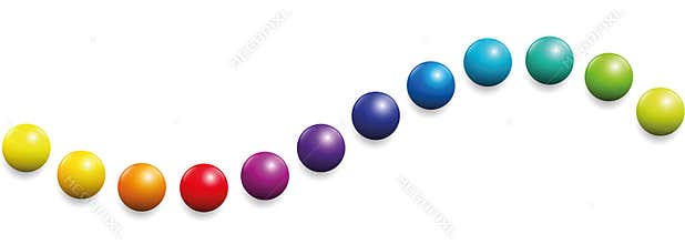 Color Spectrum Wave Twelve Rainbow Balls
