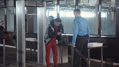 Customs border point in airport