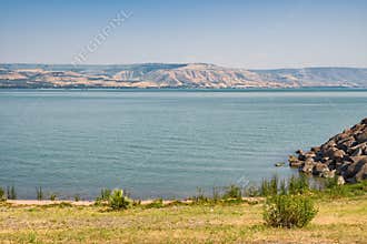 Sea of Galilee taken from north part near Capernaum Israel