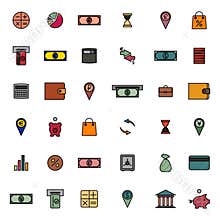 Financial icons, vector illustration.