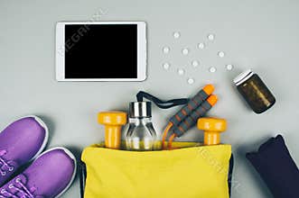 Fitness abstract healthy lifestyle concept.